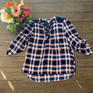 Girls plaid blouse Monteau size XL